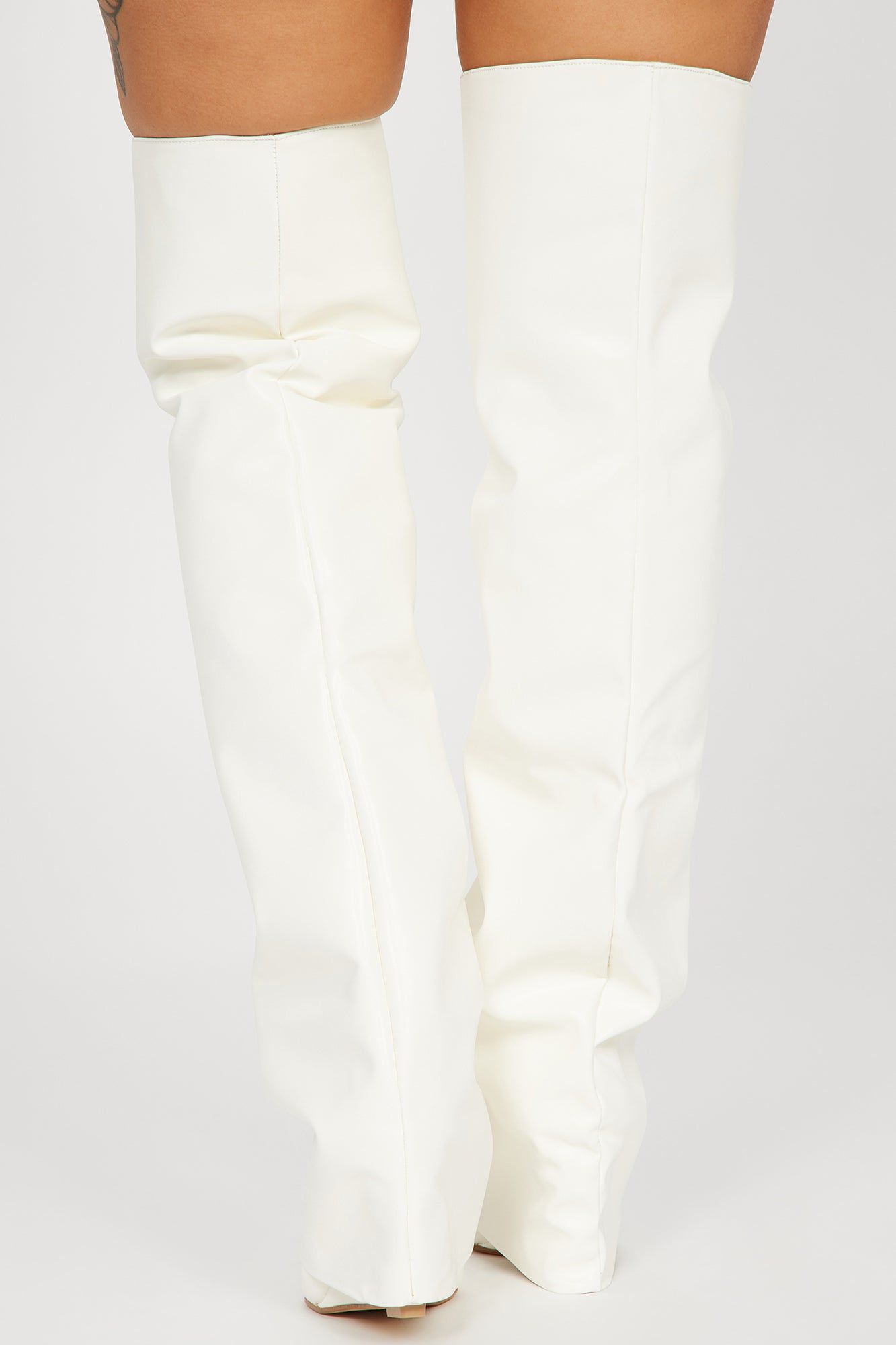 Amari Overlay Boots - White sold by Fashion Nova product image thumbnail 4
