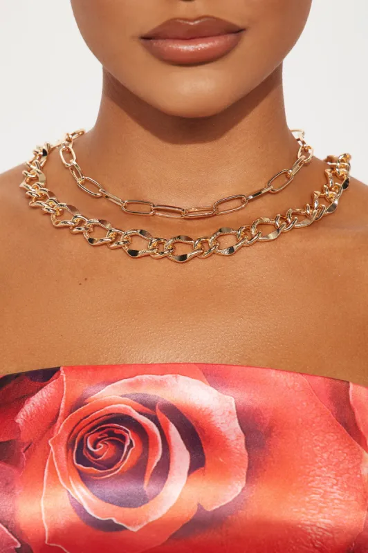 Classic On Classic Layered Necklace - Gold sold by Fashion Nova
