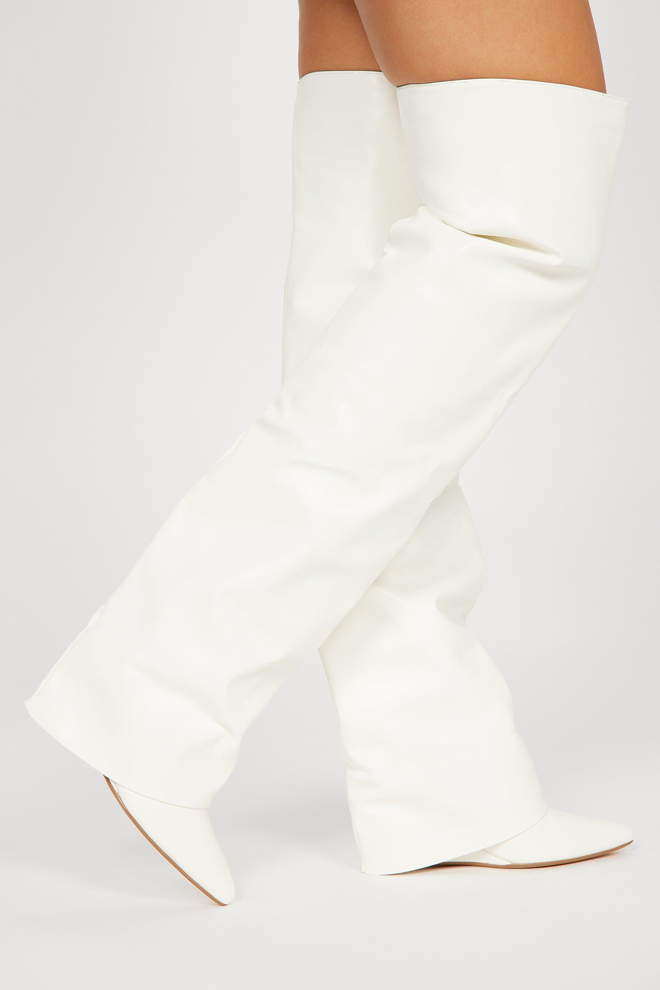 Amari Overlay Boots - White sold by Fashion Nova product image thumbnail 2