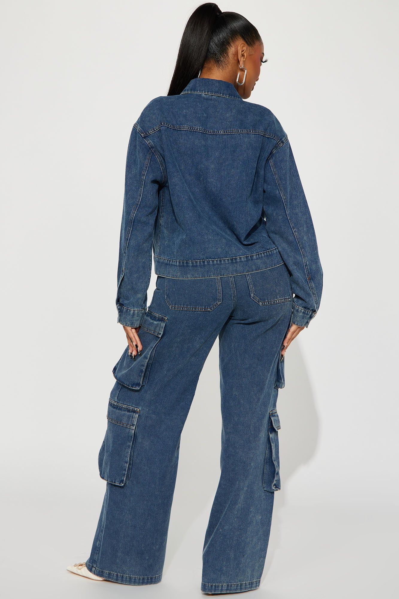 Kacie Denim Cargo Pant Set - Dark Wash sold by Fashion Nova product image thumbnail 3
