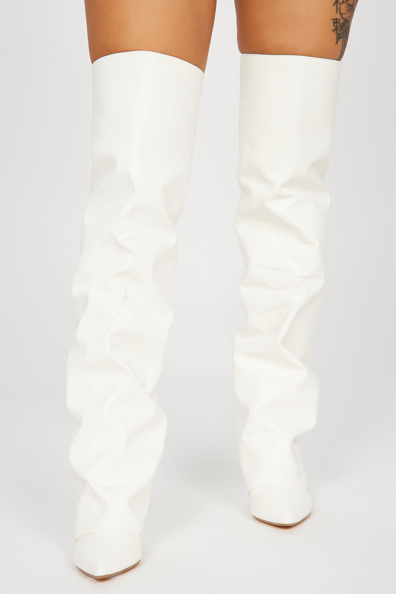 Amari Overlay Boots - White sold by Fashion Nova product image thumbnail 3