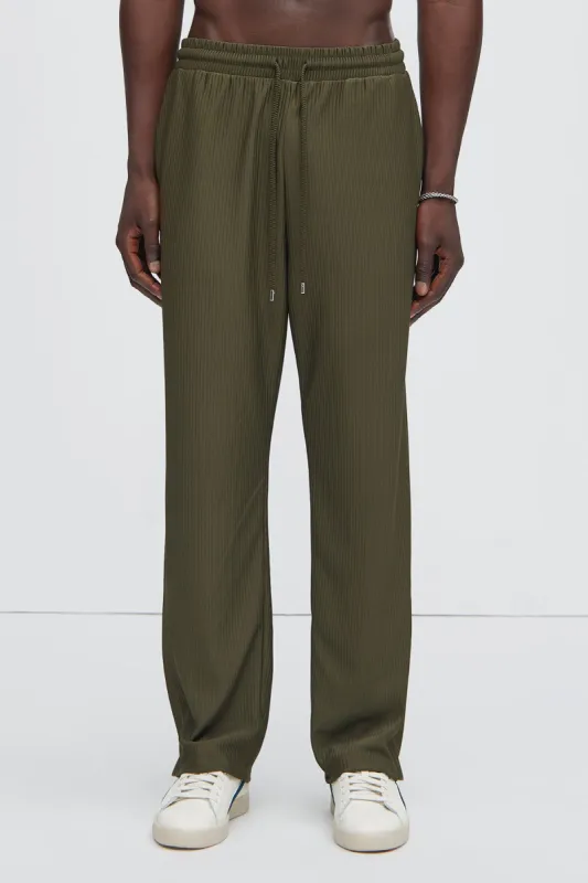 Archway Pleated Pants - Olive sold by Fashion Nova