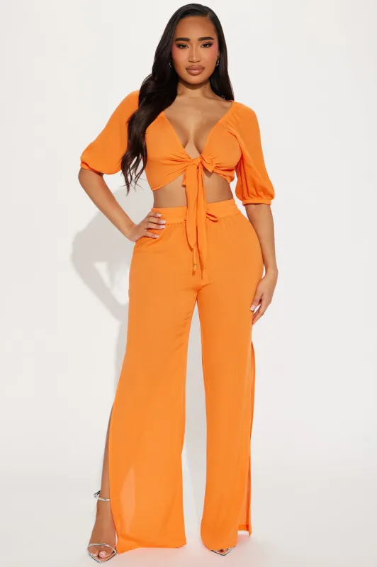 Breezy Nights Linen Swim 2 Piece Cover Up - Orange sold by Fashion Nova