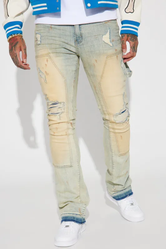 Got It Like That Stacked Skinny Flare Jeans - Light Wash sold by Fashion Nova