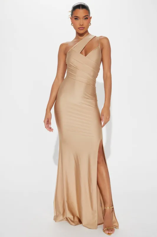 Can't Replace You Maxi Dress - Champagne sold by Fashion Nova