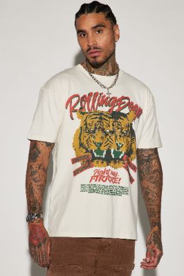 Rolling Short Sleeve Tee - Off White sold by Fashion Nova