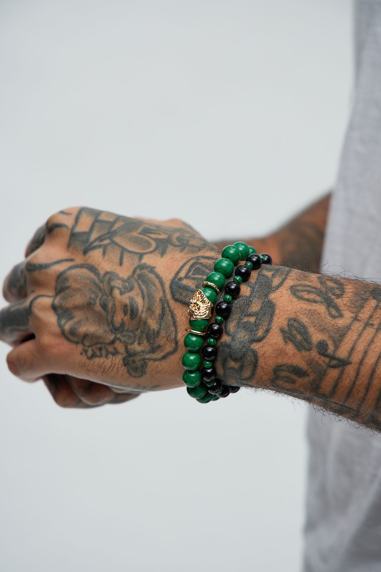 Calm Vibes Bracelet Set - Black/Green sold by Fashion Nova