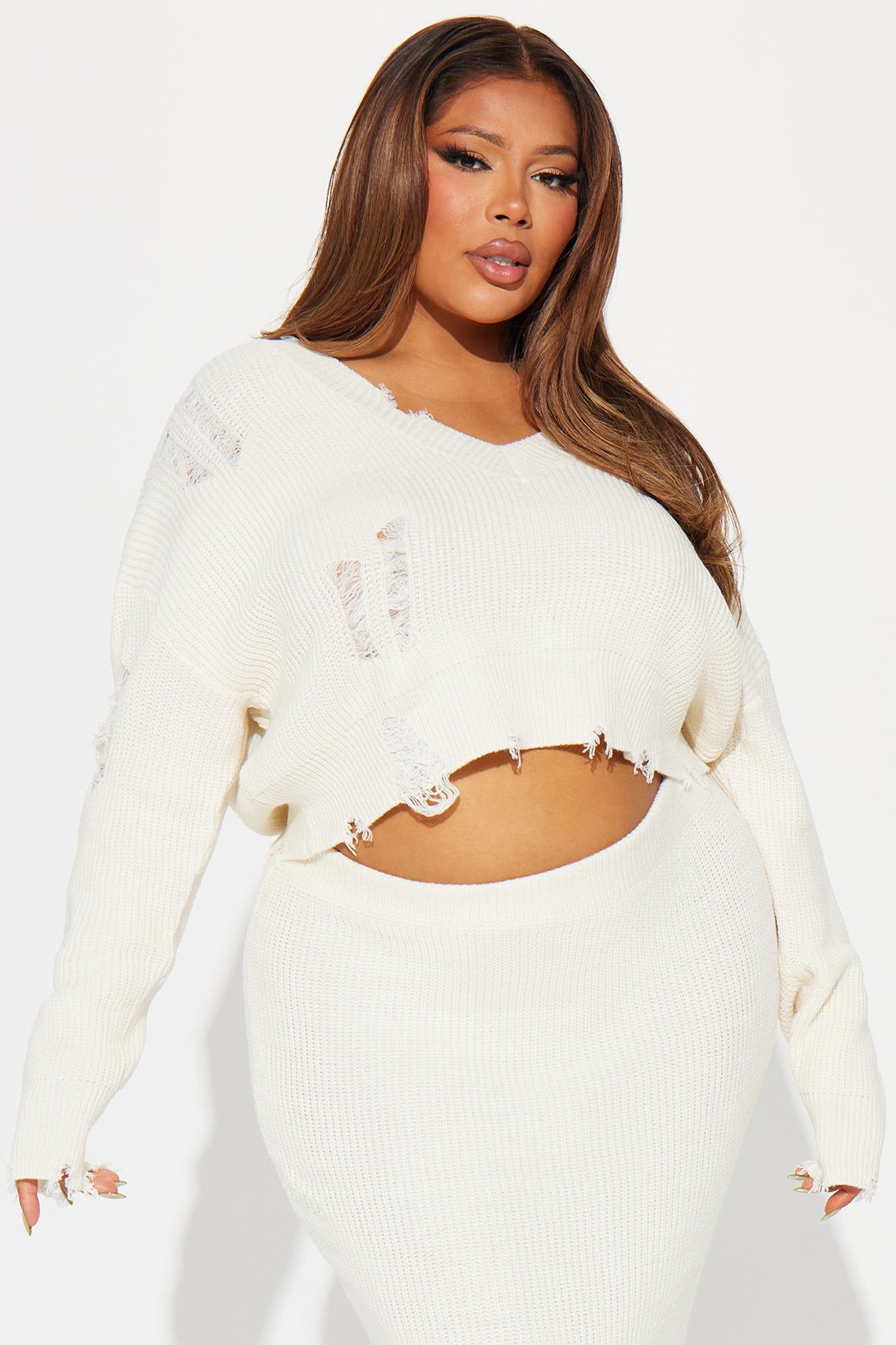 Aurora Sweater Skirt Set - Cream sold by Fashion Nova product image thumbnail 5