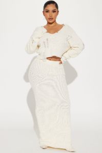 Aurora Sweater Skirt Set - Cream sold by Fashion Nova