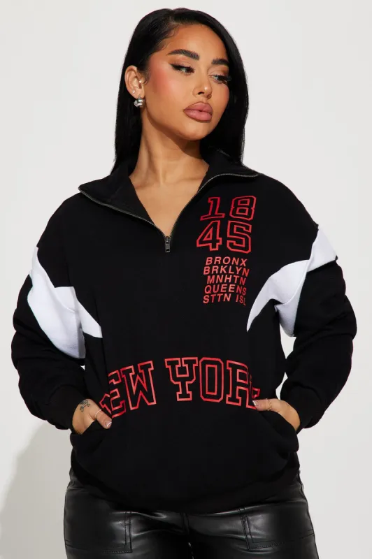 The New York 5 Sweatshirt - Black sold by Fashion Nova