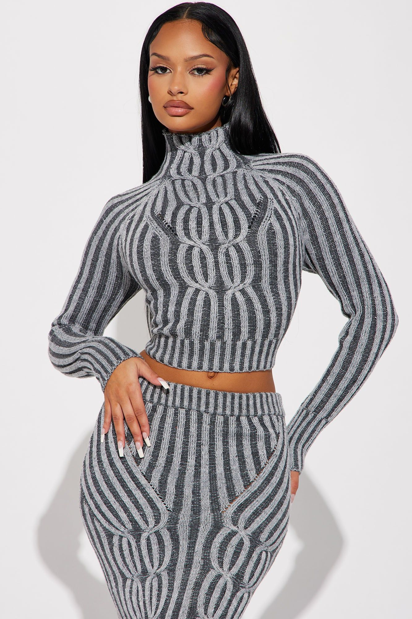 Pumpkin Spice Sweater Skirt Set - Charcoal sold by Fashion Nova product image thumbnail 2