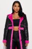 Better Than Your Next Convertible Trench Coat - Black/Pink sold by Fashion Nova