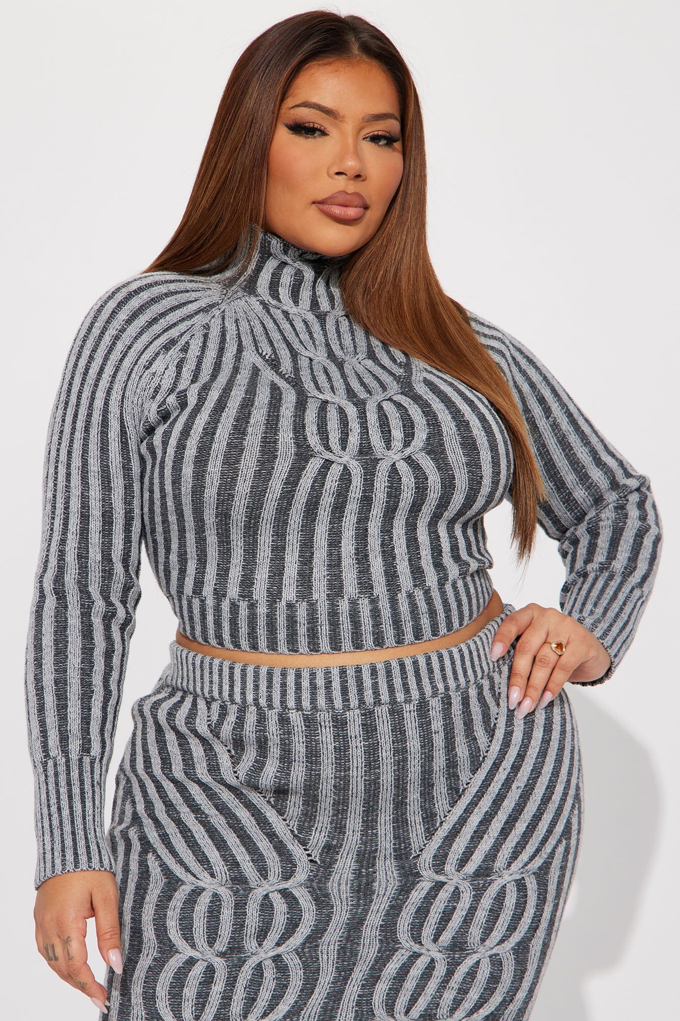 Pumpkin Spice Sweater Skirt Set - Charcoal sold by Fashion Nova product image thumbnail 5