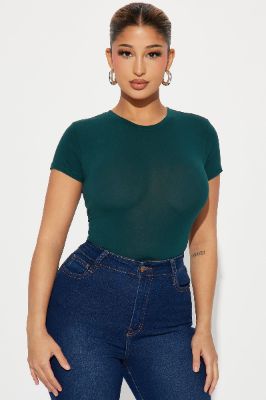 Camilla Classic Fit Crew Neck Tee - Hunter sold by Fashion Nova