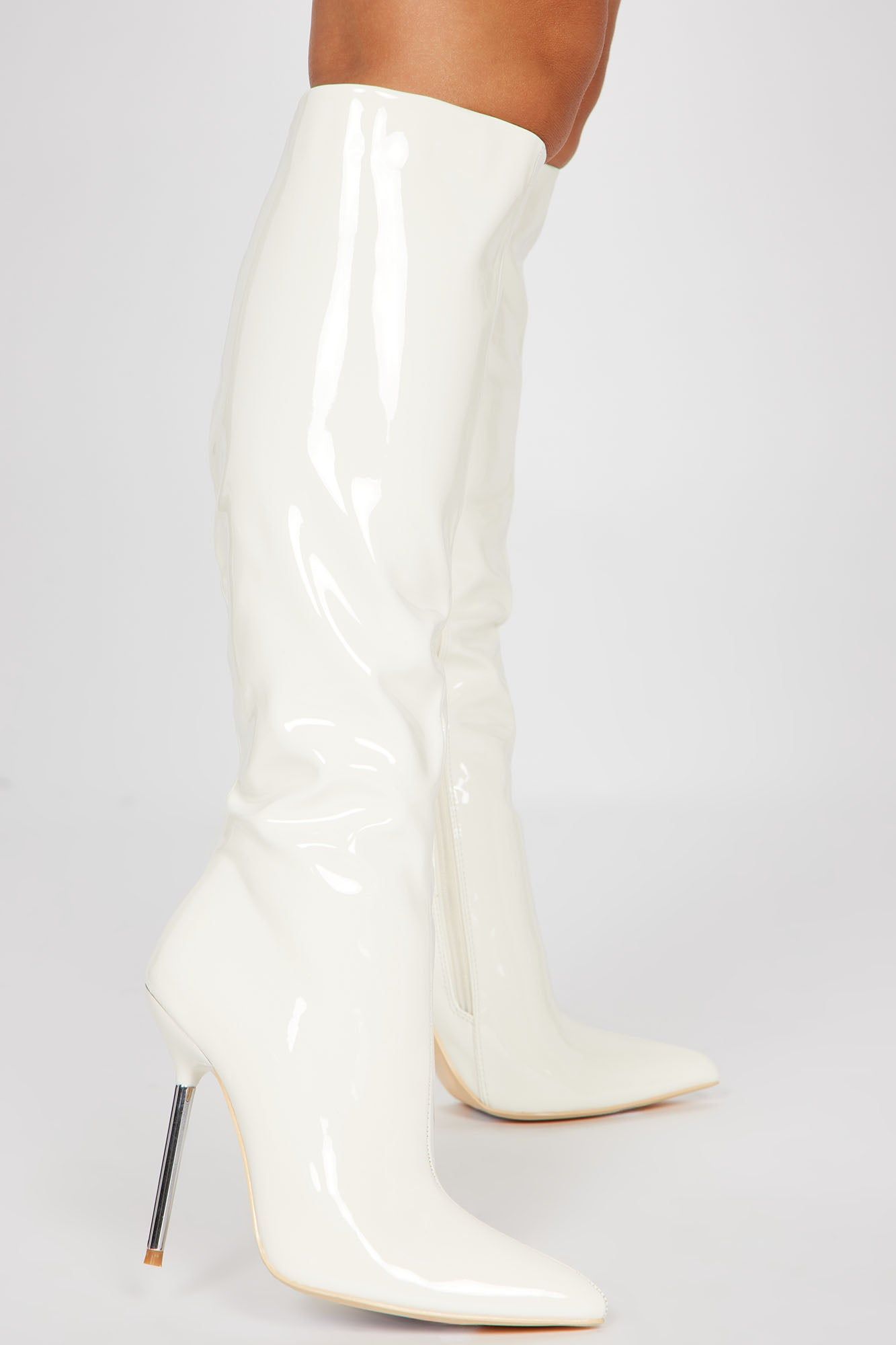 Brighten My Night Knee High Heeled Boots - Cream sold by Fashion Nova product image thumbnail 2