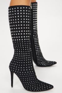 The Finer Things Knee High Boots - Black sold by Fashion Nova