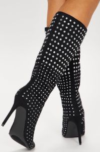 The Finer Things Knee High Boots - Black sold by Fashion Nova