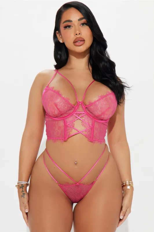 J'adore Lace 2 Piece Set - Hot Pink sold by Fashion Nova