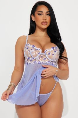 Blooming Passion Embroidered Babydoll - Purple sold by Fashion Nova