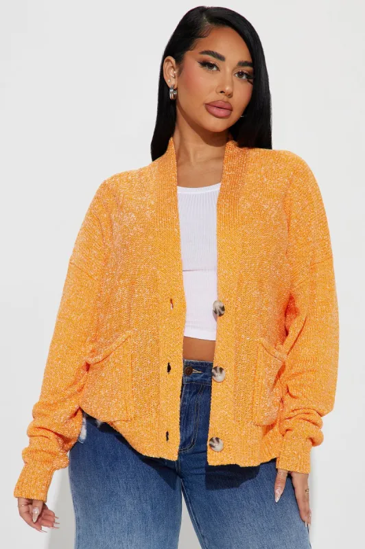 Audree Cardigan Sweater - Orange sold by Fashion Nova