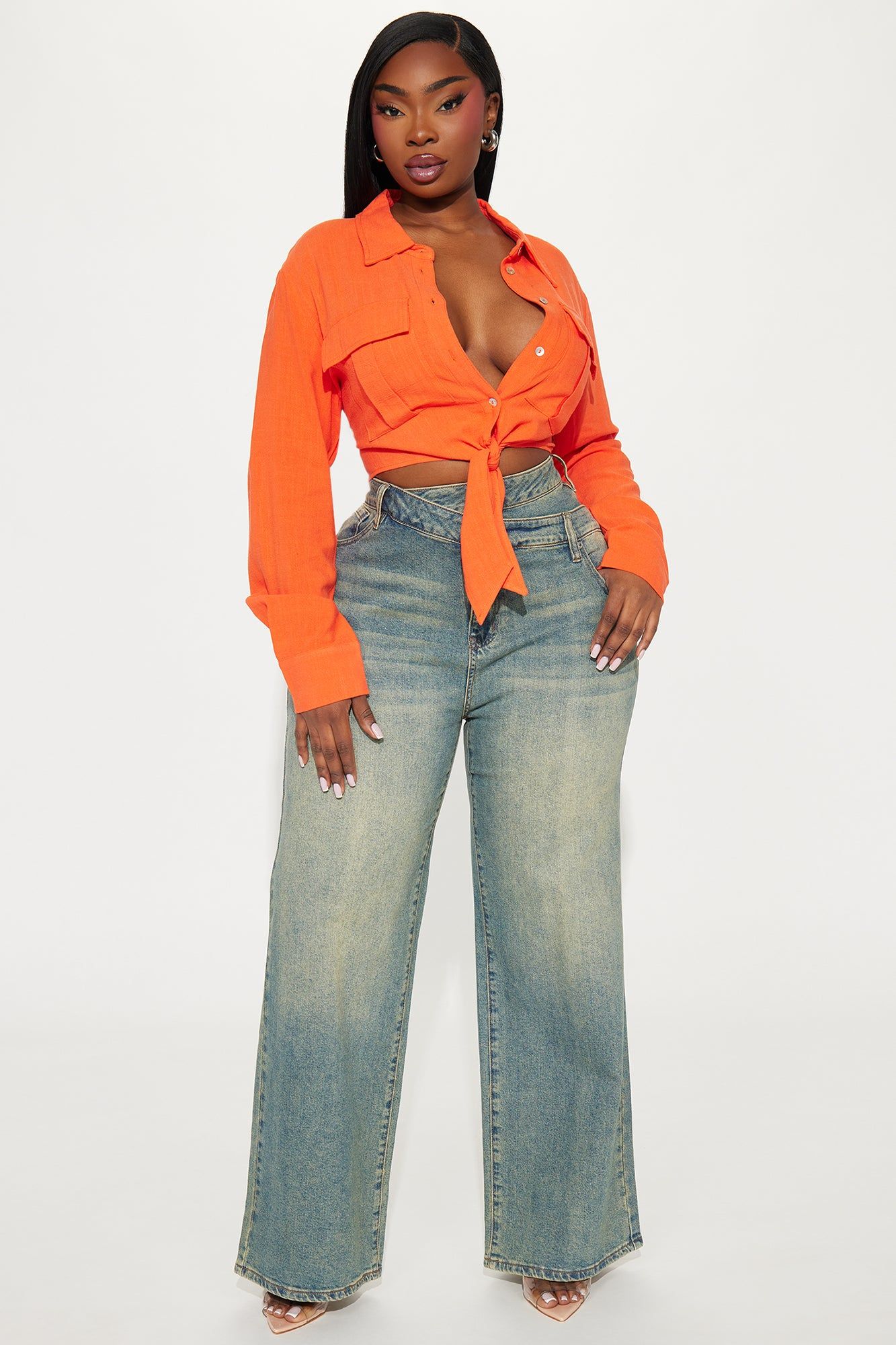 On Your Mind Linen Shirt - Orange sold by Fashion Nova product image thumbnail 5