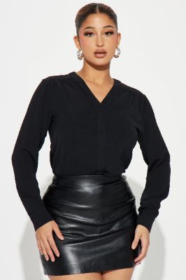Own Your Values Blouse Top - Black sold by Fashion Nova