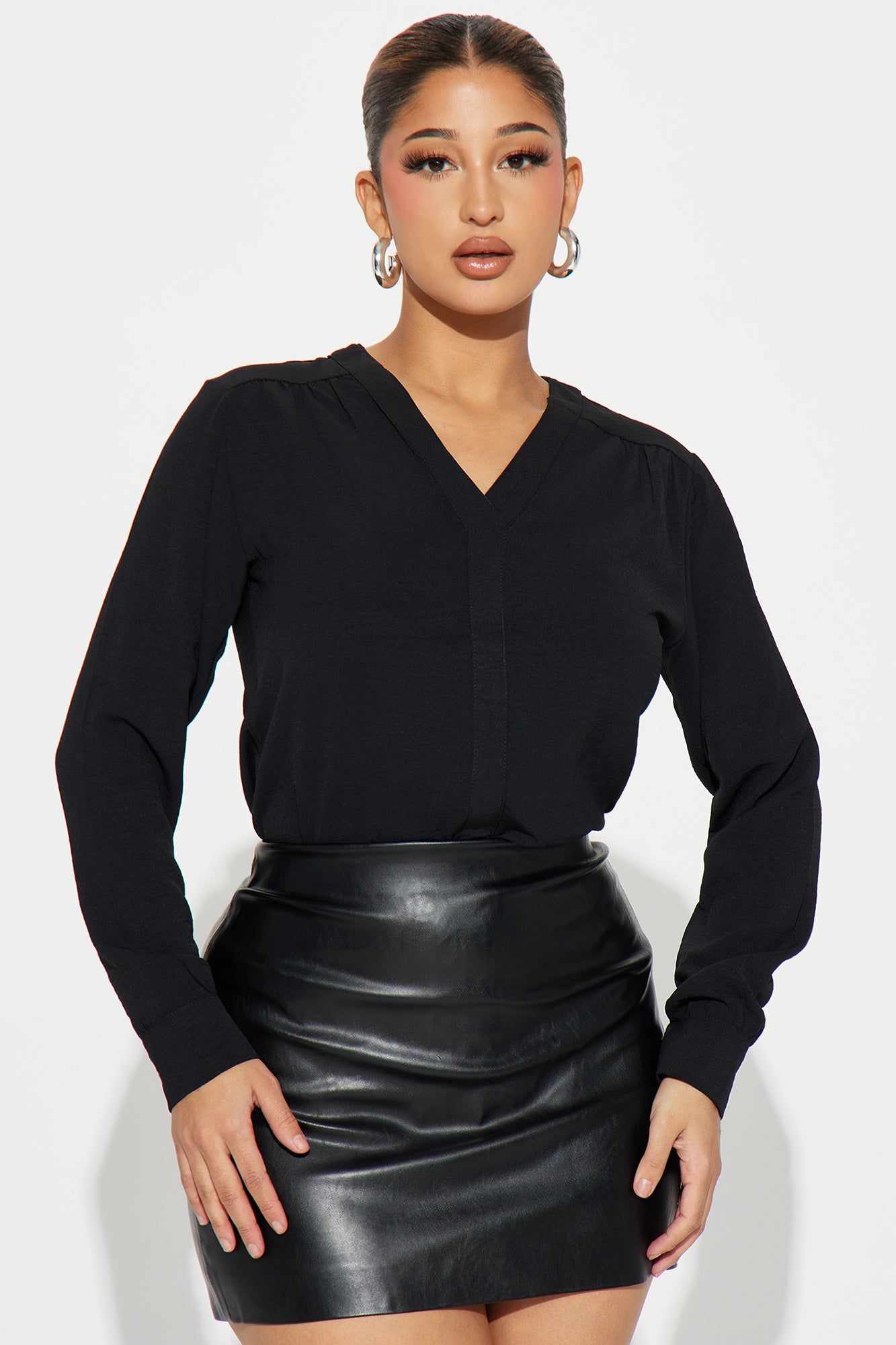 Own Your Values Blouse Top - Black sold by Fashion Nova