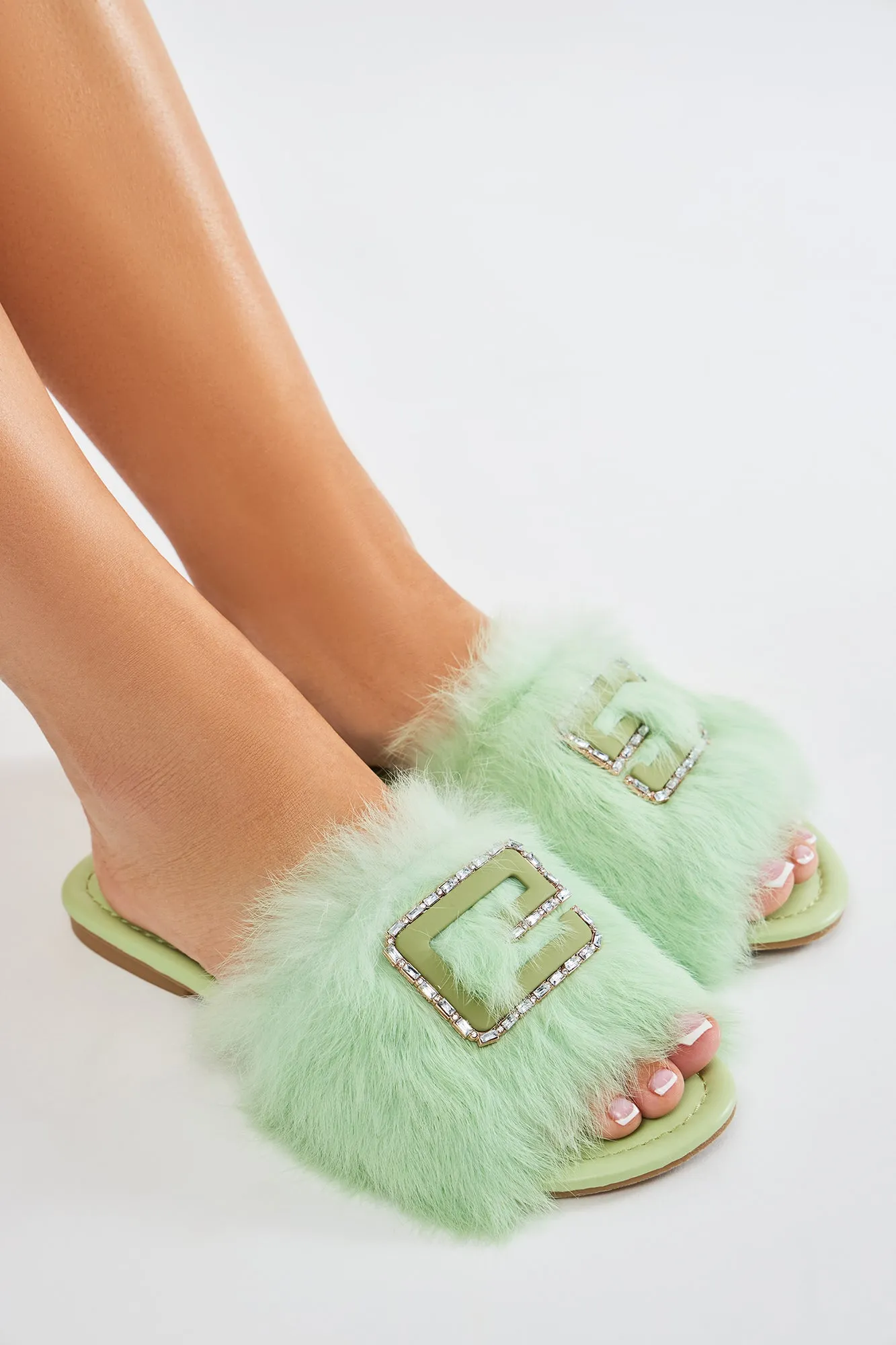 No Shade Fur Sandals - Mint sold by Fashion Nova product image thumbnail 3