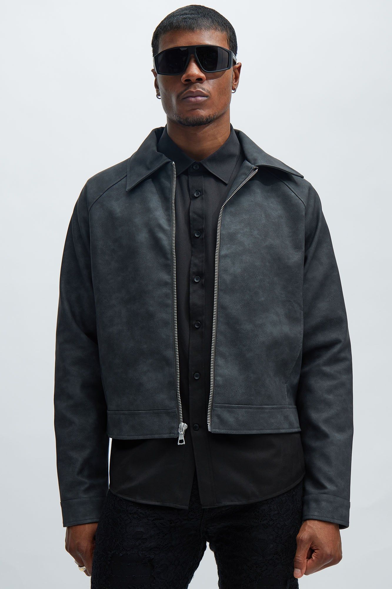 Hailwood Faux Leather Cropped Jacket - Black sold by Fashion Nova