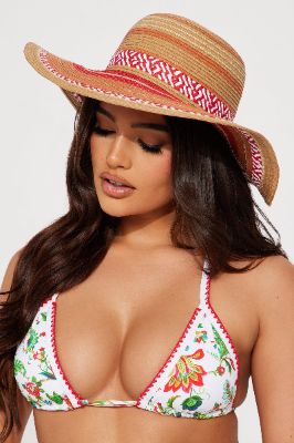 Such A Glow Sun Hat - Tan/Multi sold by Fashion Nova