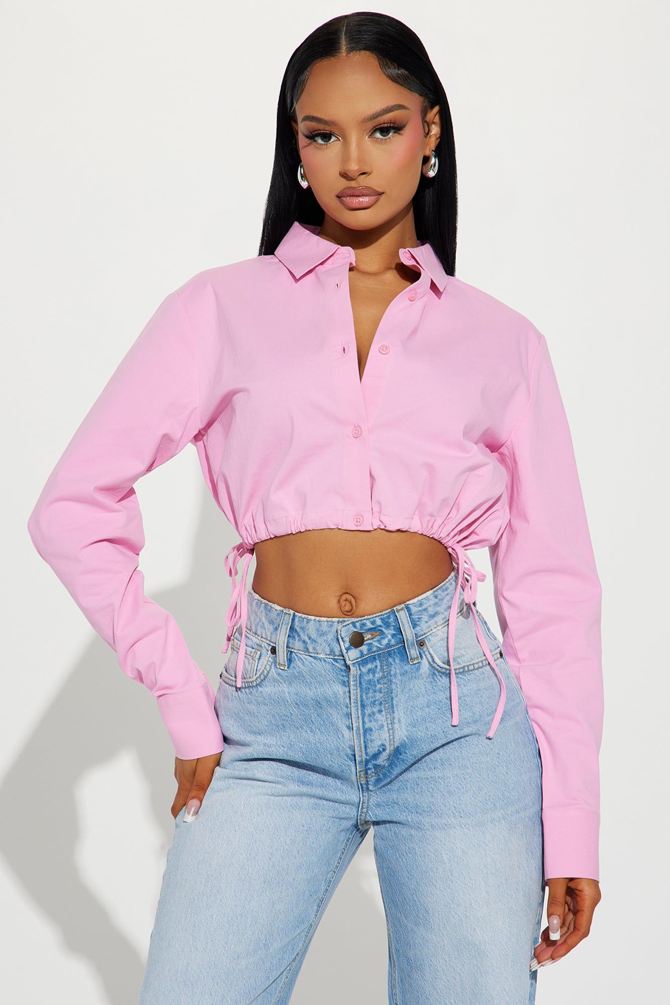 Denise Shirt - Pink sold by Fashion Nova