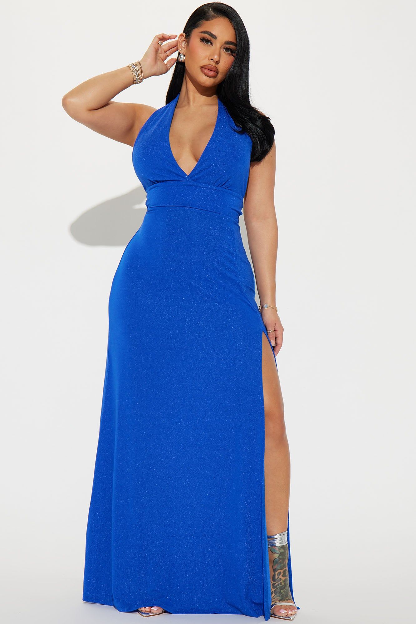 Harlowe Halter Gown - Royal sold by Fashion Nova