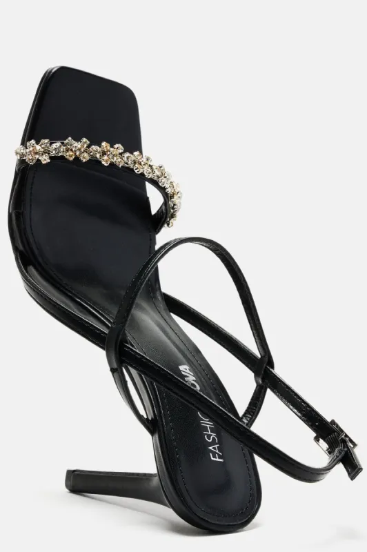 Doing It Right Heeled Sandals - Black sold by Fashion Nova