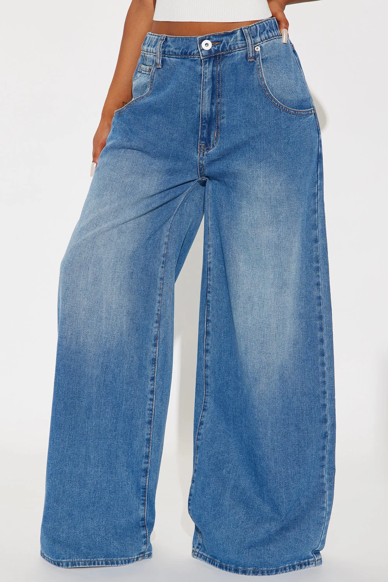 Straight To It Wide Leg Jeans - Medium Wash sold by Fashion Nova product image thumbnail 2