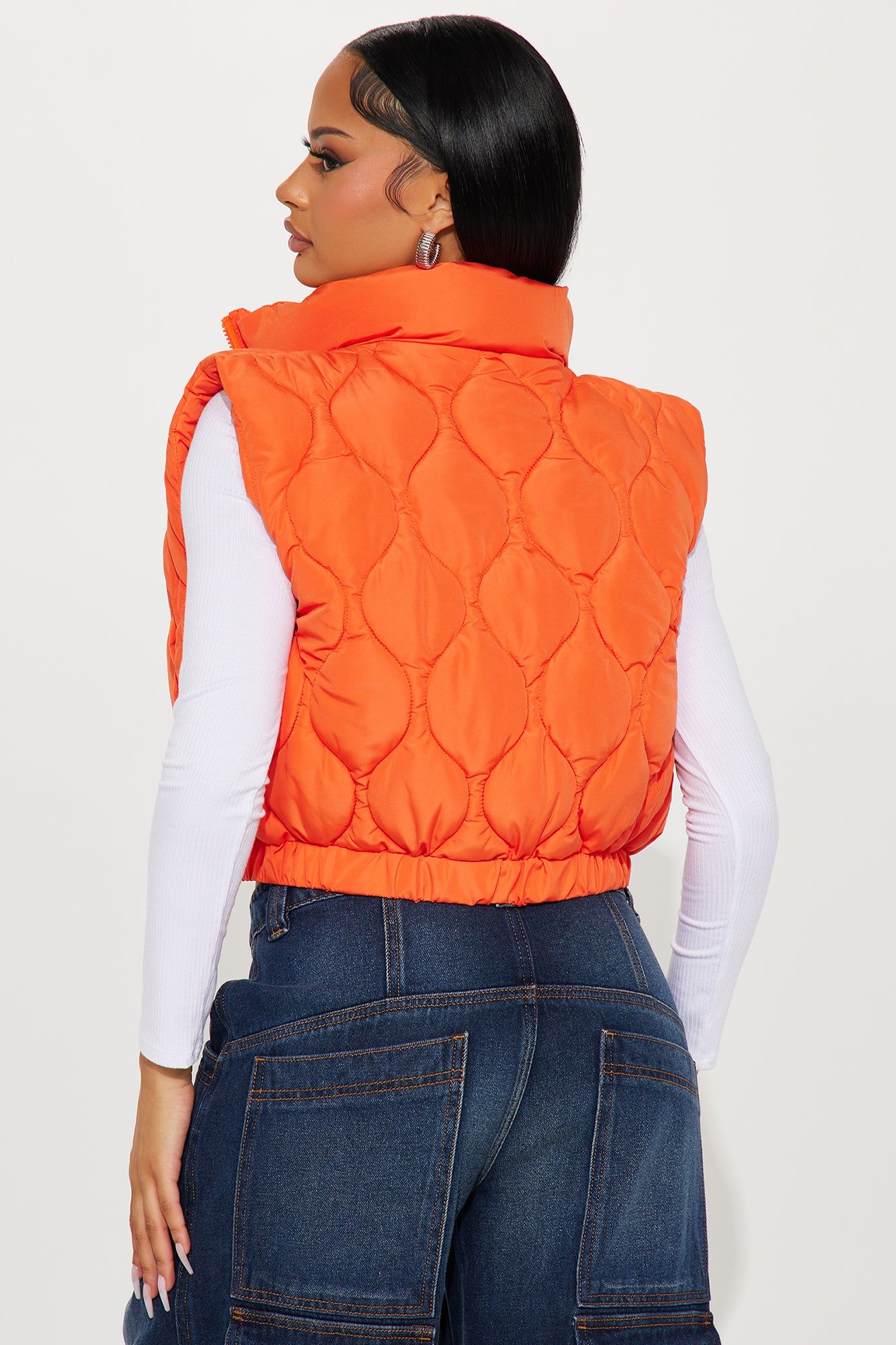 Ride My Wave Quilted Puffer Vest - Orange sold by Fashion Nova product image thumbnail 3