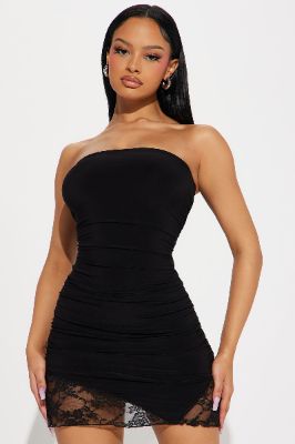 Leilani Strapless Mini Dress - Black sold by Fashion Nova