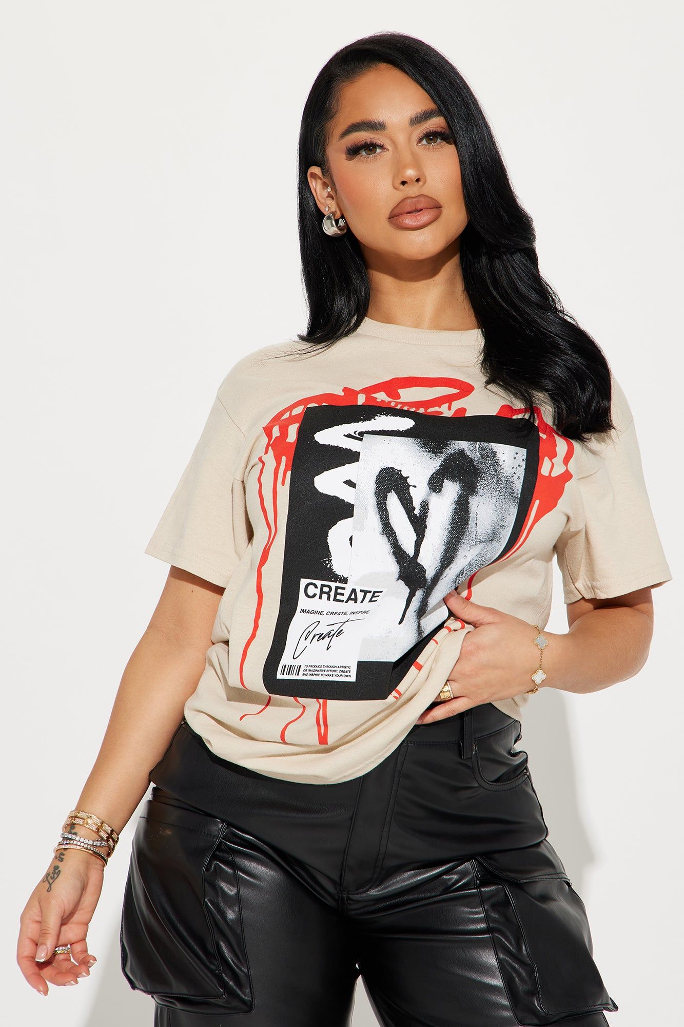 Create Love Graffiti Tshirt - Sand sold by Fashion Nova