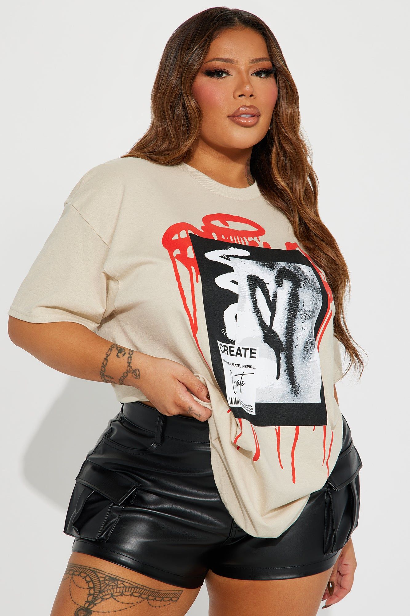 Create Love Graffiti Tshirt - Sand sold by Fashion Nova product image thumbnail 4