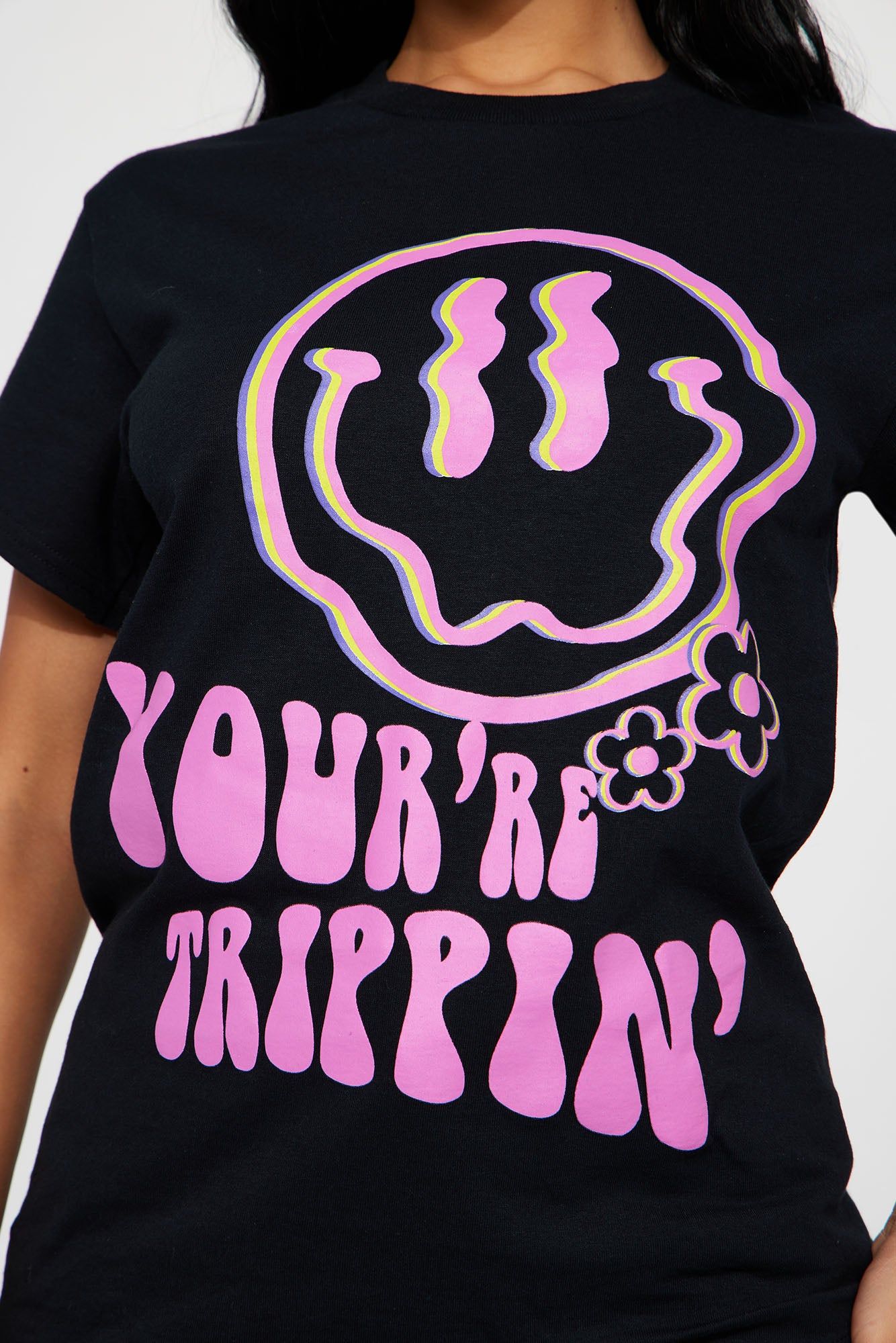 You're Trippin' Short Sleeve Tee - Black sold by Fashion Nova product image thumbnail 3