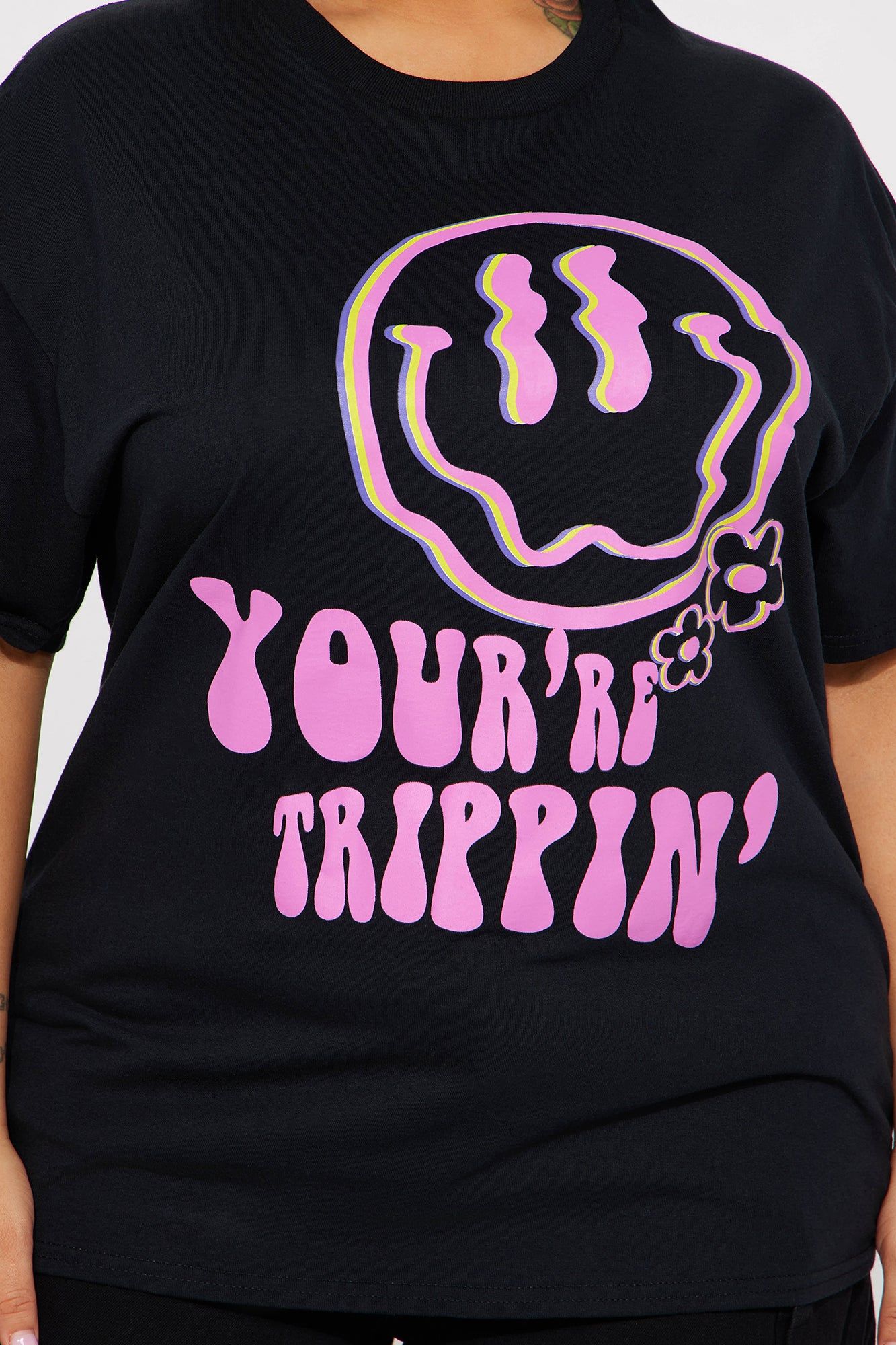 You're Trippin' Short Sleeve Tee - Black sold by Fashion Nova product image thumbnail 6
