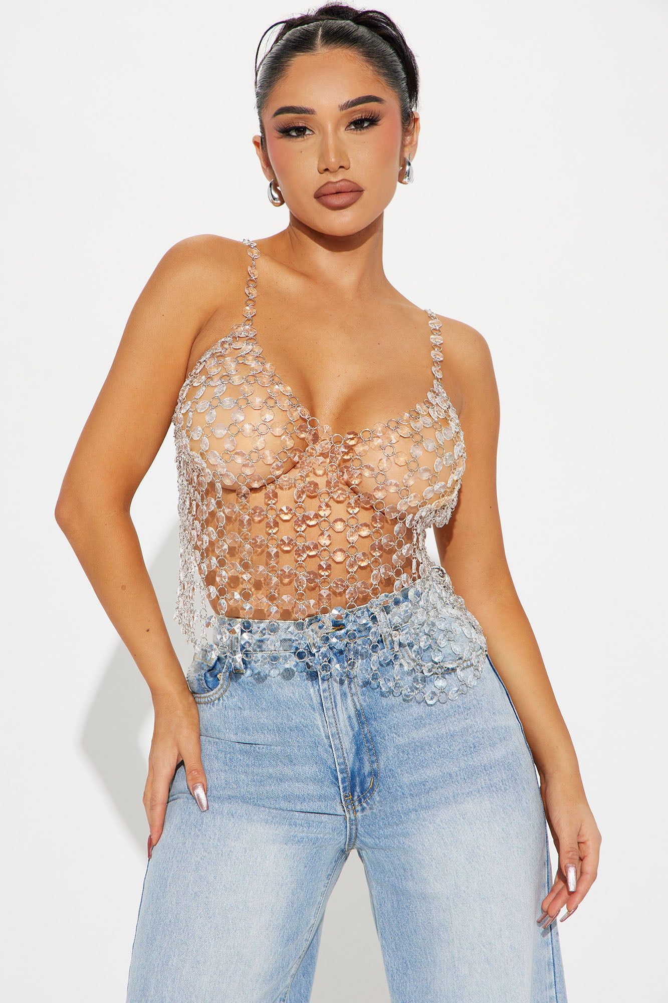 Kylie Jeweled Top - Clear sold by Fashion Nova product image thumbnail 3