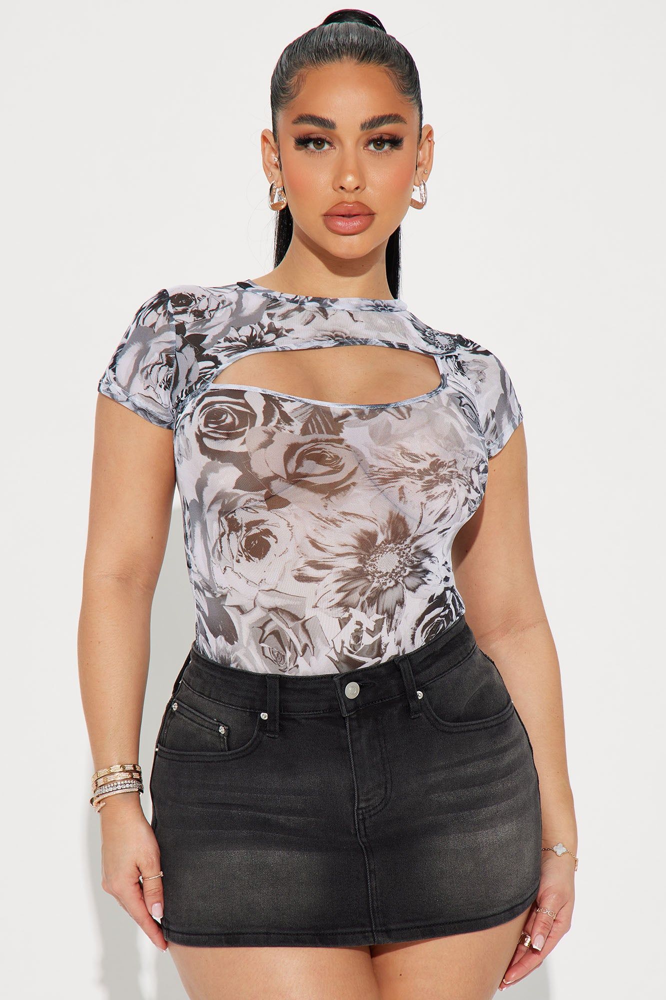 Lilith Mesh Bodysuit - Black/combo sold by Fashion Nova product image thumbnail 3