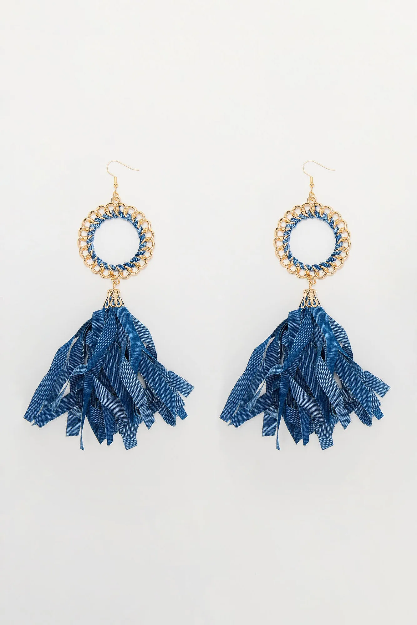 Sweep You Off Your Feet Earrings - Denim sold by Fashion Nova product image thumbnail 3