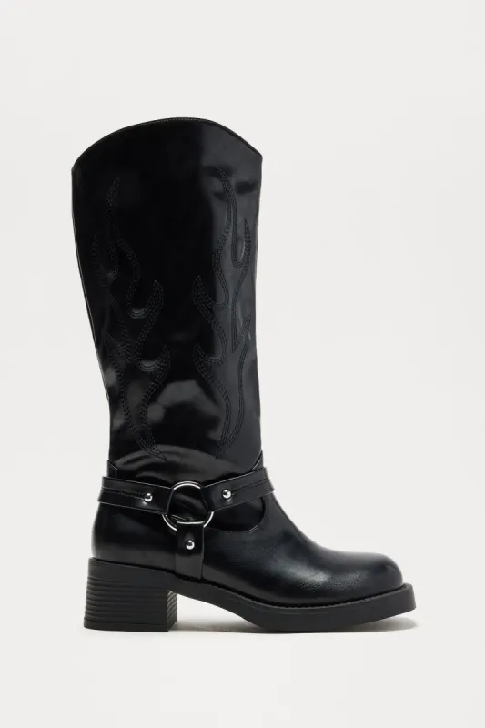 Phoenix Knee High Boots - Black sold by Fashion Nova