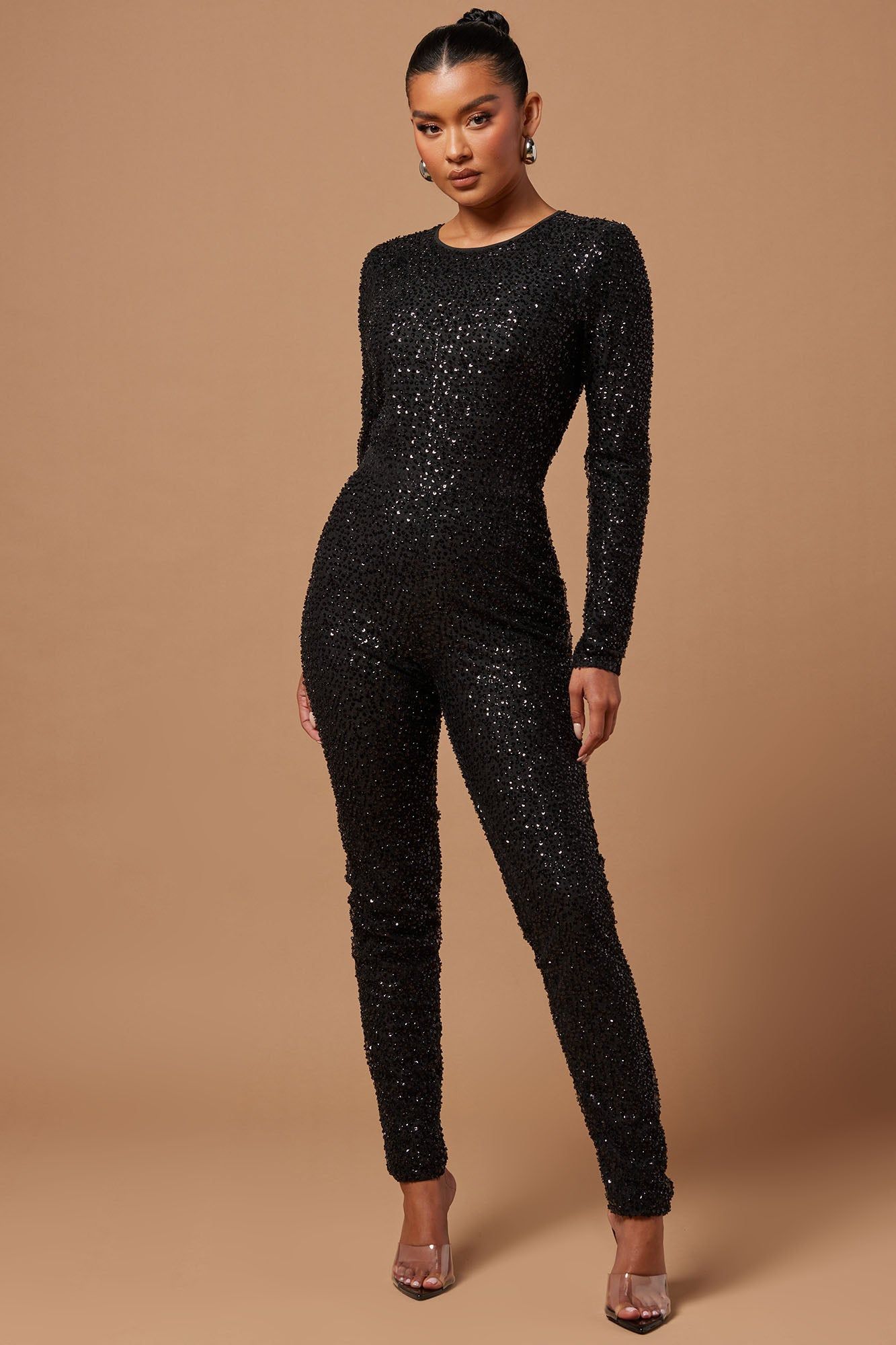 Gabrielle Embellished Jumpsuit - Black sold by Fashion Nova