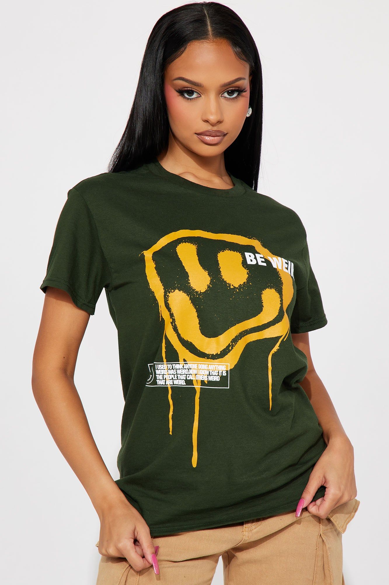 Be Weird Graphic Tee - Hunter sold by Fashion Nova