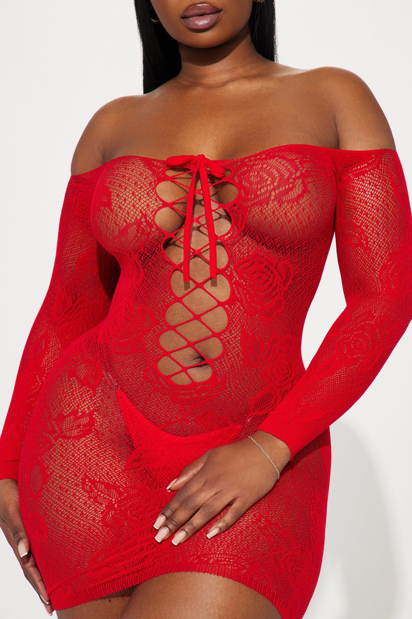 Heard You Liked It Bodystocking Dress - Red sold by Fashion Nova product image thumbnail 2