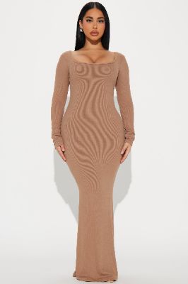 Ava Shapewear Maxi Dress - Taupe sold by Fashion Nova