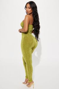 Off My Mind Slinky Jumpsuit - Chartreuse sold by Fashion Nova