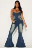 Studded to the 9s Denim Jumpsuit - Dark Wash sold by Fashion Nova